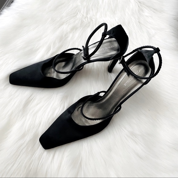 NWT Giorgio Armani Satin Ankle Strap Heels - Picture 4 of 8